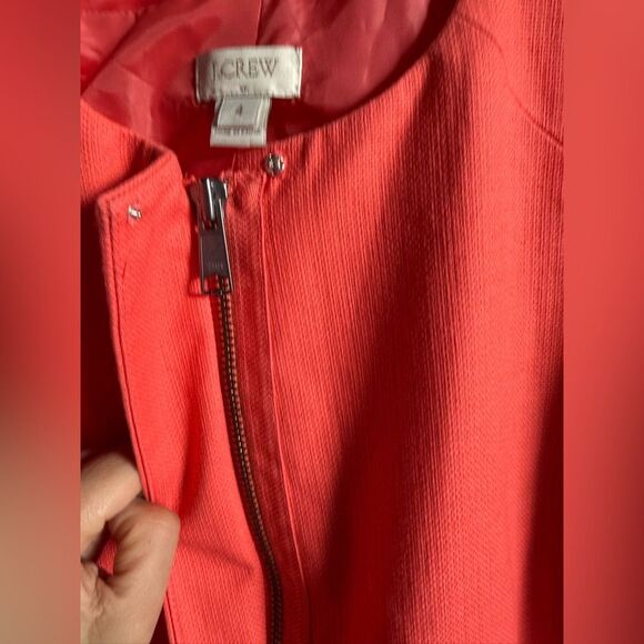 J. Crew Factory Collarless Coat Coral - Picture 4 of 8
